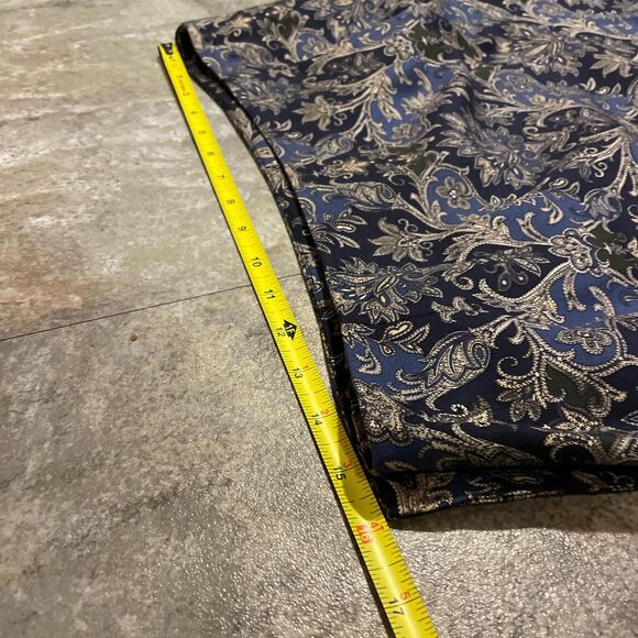 talbots silk and wool blue paisley mandala zip up midi skirt size 14 - Picture 6 of 7